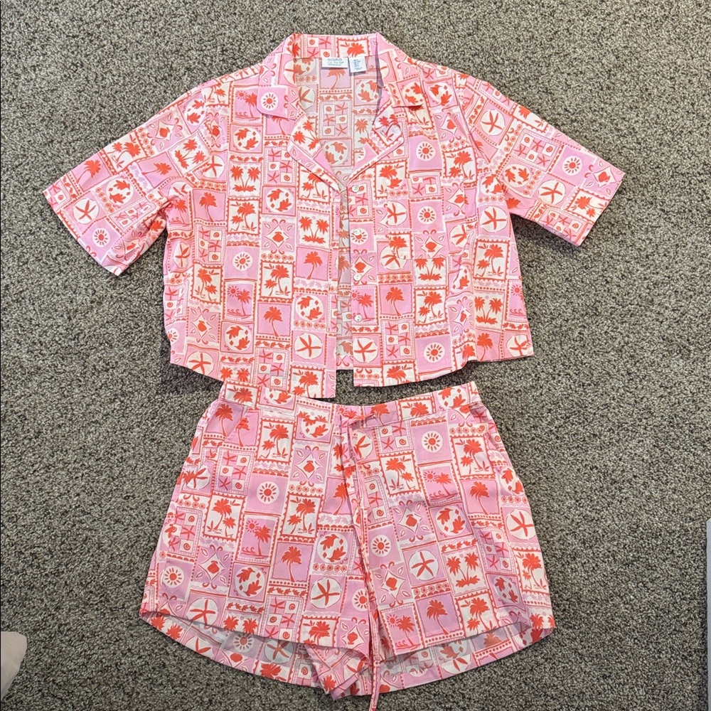 Sigrid Olsen Pink and Orange Patterned Sleepwear
